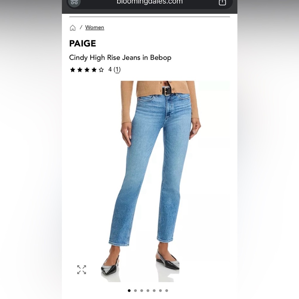 PAIGE Cindy High Rise Jeans in Bebop size 24